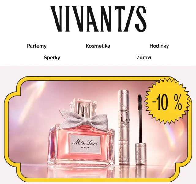 Vivantis.cz: Dior sleva 10 % – srpen 2026 | Nuslet