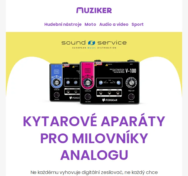 Muziker: kytarové zesilovače Foxgear a Baroni – červen 2026 | Nuslet.cz