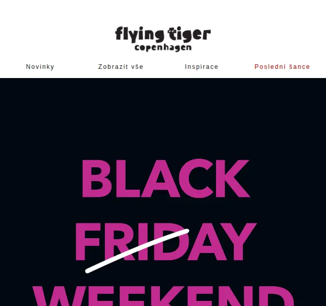 Flying Tiger Copenhagen: 30% sleva Black Friday – červen 2026 | Nuslet.cz