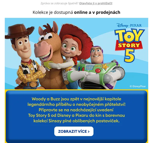 Sinsay: Toy Story & Disney Baby kolekce – květen 2026