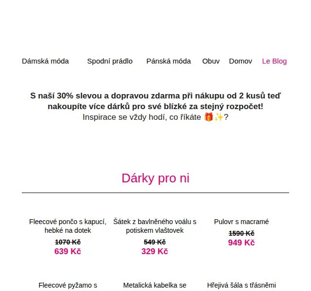 Blancheporte: Dárky pro celou rodinu s 30% slevou – červen 2026 | Nuslet.cz