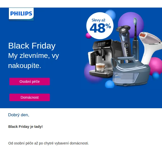 Philips Black Friday: slevy až 50 % – červen 2026 | Nuslet.cz