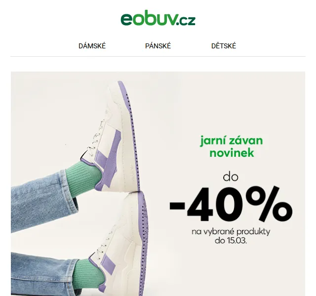 eobuv.cz: Jarní novinky se slevou až -40 % – červen 2026 | Nuslet.cz