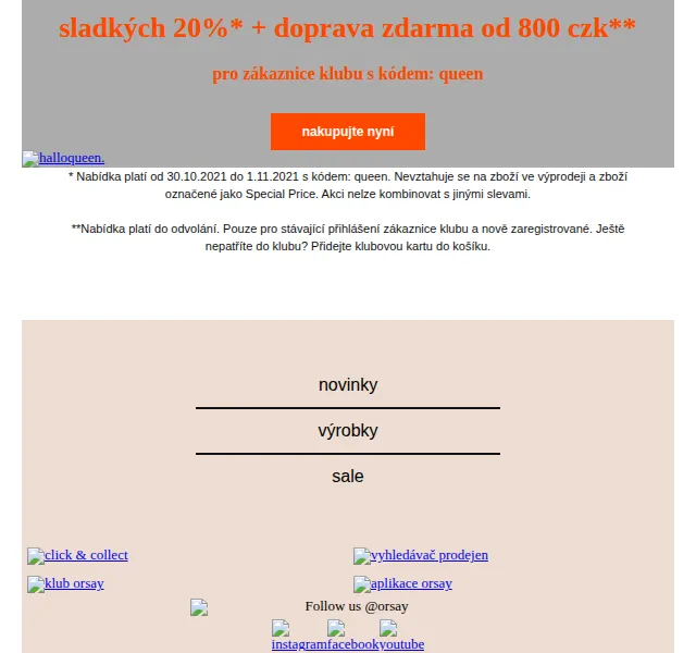 Orsay: 20% sleva pro klub + doprava zdarma – říjen 2021 | Nuslet.cz