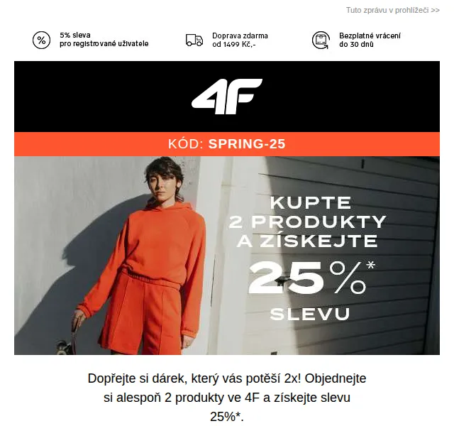 4Fstore: sleva 25% při nákupu 2+ položek – červen 2026 | Nuslet.cz