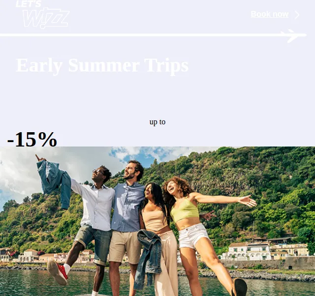 Wizz Air: sleva až 15 % na letenky – červenec 2026 | Nuslet.cz
