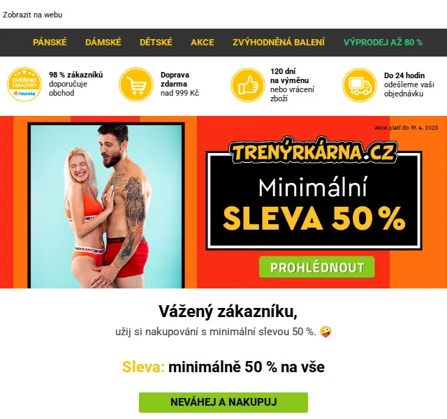 Lukáš z Trenýrkárna.cz: Minimální sleva 50 % na vše – červen 2026 | Nuslet.cz