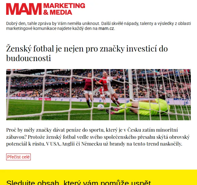 Marketing & Media: Ženský fotbal jako investice – červen 2026 | Nuslet.cz