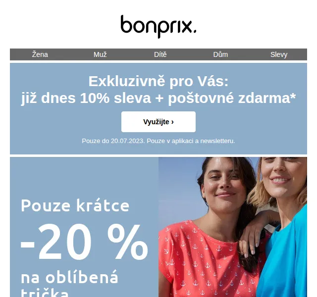 bonprix: 10% sleva + poštovné zdarma – červenec 2026 | Nuslet.cz