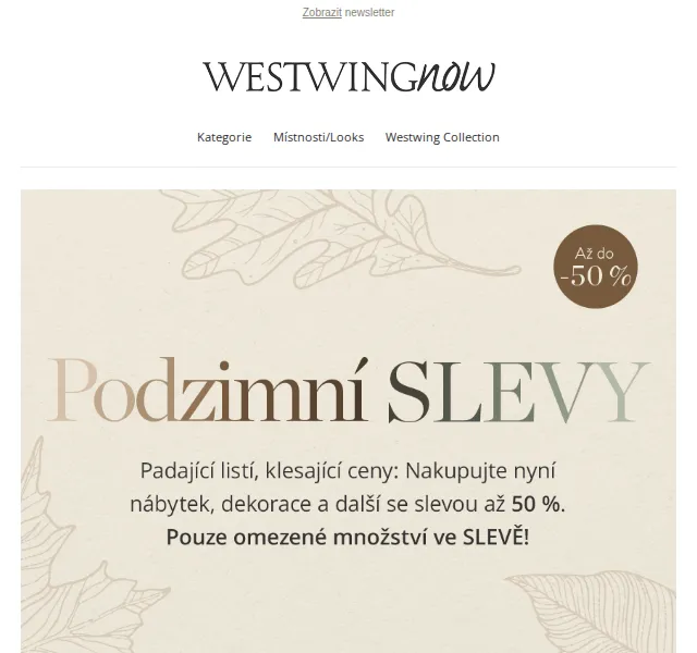 WestwingNow: Podzimní slevy až -50 % – červen 2026 | Nuslet.cz