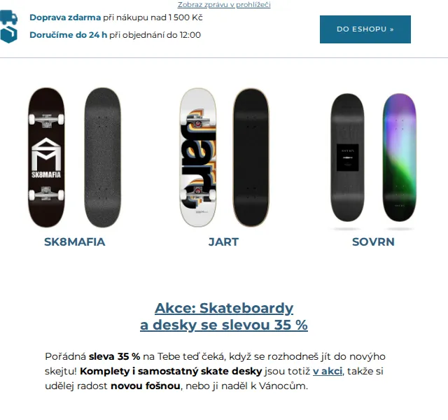 SNOWBOARD ZEZULA: Skateboardy a desky -35 % – červen 2026 | Nuslet.cz