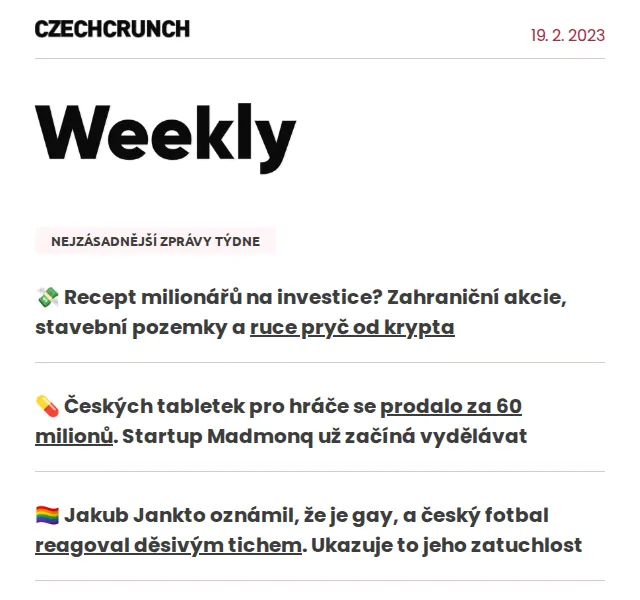 CzechCrunch: Investiční tipy milionářů a Apple – únor 2026 | Nuslet.cz