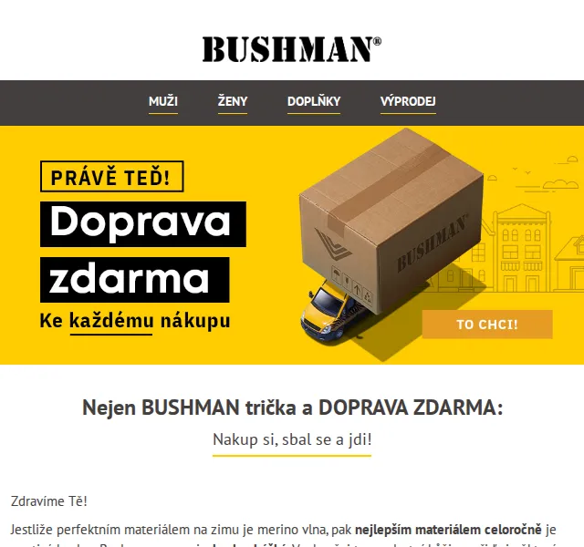 BUSHMAN: trička z bavlny a doprava zdarma – červen 2026 | Nuslet.cz