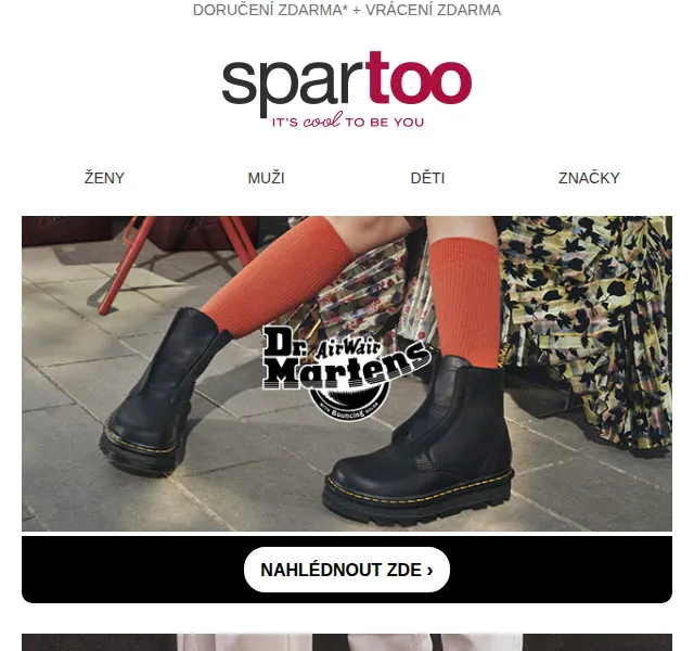 Spartoo: Doprava zdarma na Dr. Martens, Pellet, Ralph Lauren – červen 2026 | Nuslet.cz