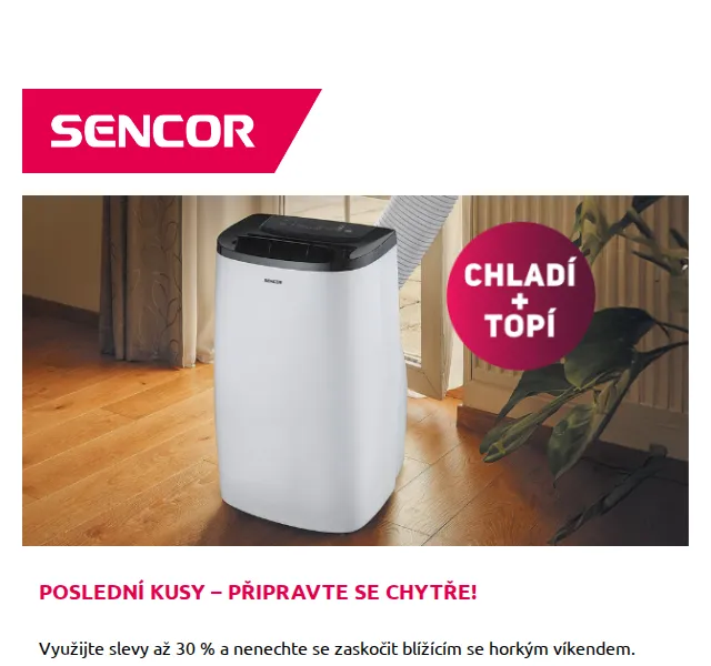 Sencor: Mobilní klimatizace se slevou až 30 % – červen 2026 | Nuslet.cz