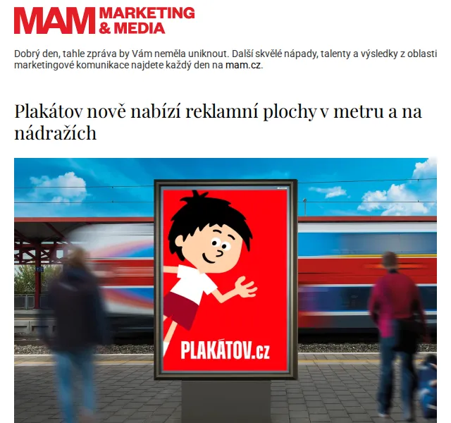 Marketing & Media: Plakátov nové reklamní plochy v metru a na nádražích – červen 2026 | Nuslet.cz