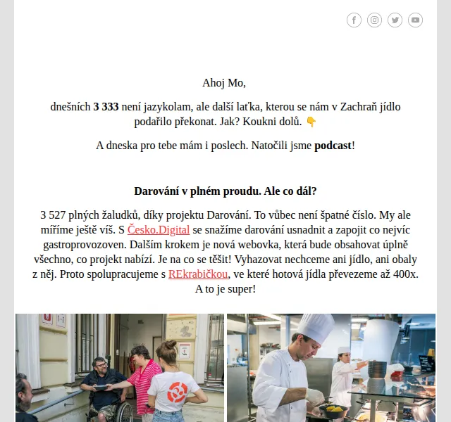 Zachraň jídlo: Projekt Darování – 3 527 plných žaludků – červen 2026 | Nuslet.cz