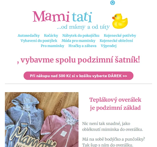 Mamitati.cz: Teplý overálek s 20% slevou – červen 2026 | Nuslet.cz