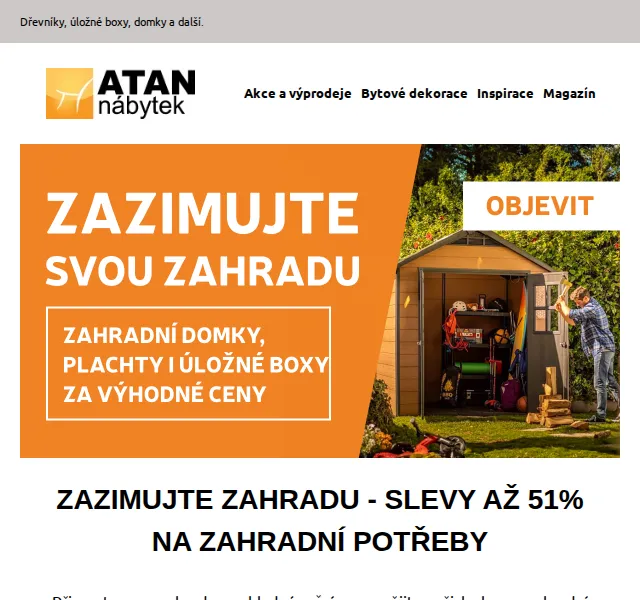 ATAN nábytek: Slevy až 51 % na zahradní potřeby – červen 2026 | Nuslet.cz