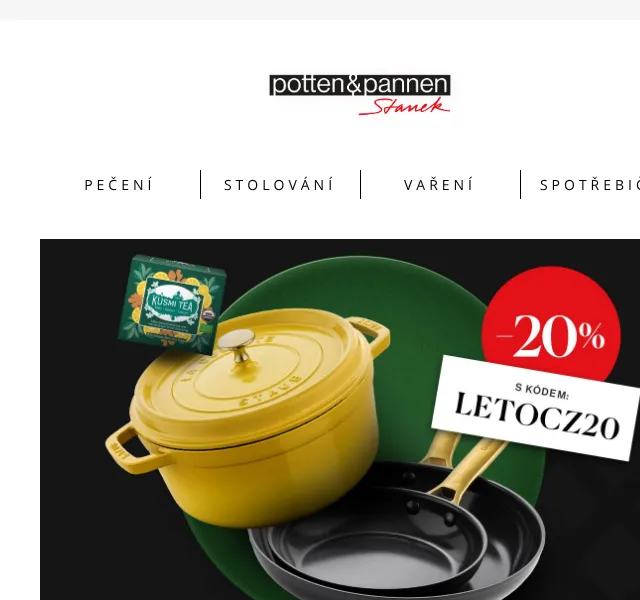 Potten & Pannen: 20 % sleva na kuchyň – červen 2026 | Nuslet.cz