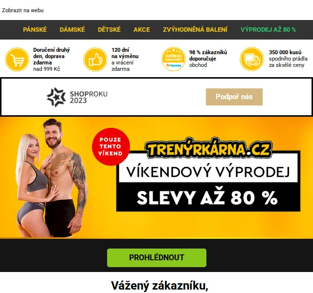 Trenýrkárna.cz: výprodej spodního prádla až 80 % – červen 2026 | Nuslet.cz