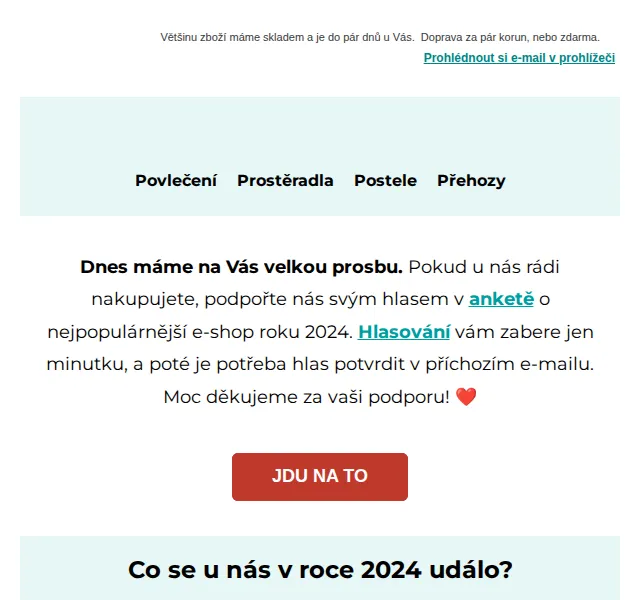 Výprodej povlečení: Podpořte nás hlasem v anketě – červen 2026 | Nuslet.cz