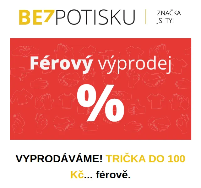 BezPotisku: Kvalitní trička do 100 Kč – výprodej červenec 2026 | Nuslet.cz