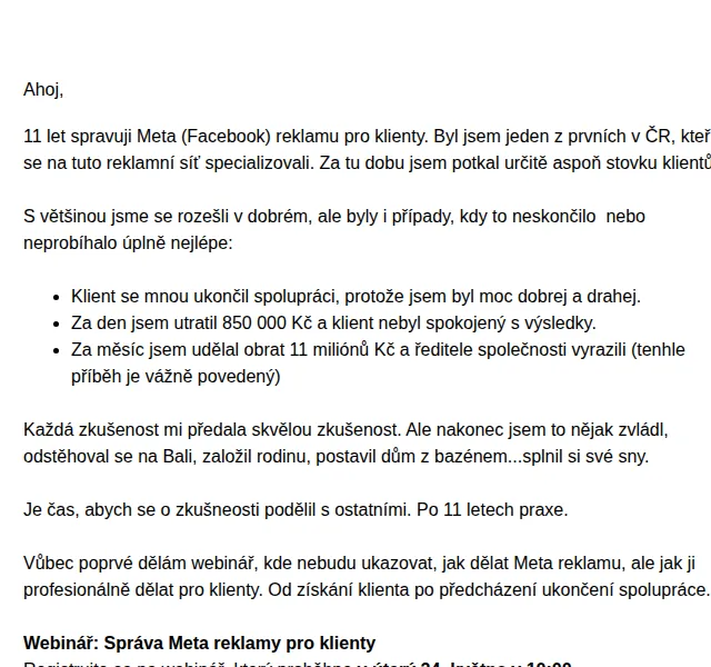 David Lörincz: webinář o Meta reklamě – červen 2026 | Nuslet.cz