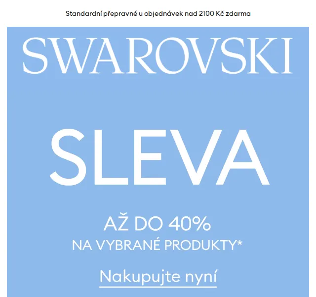 Swarovski: Sleva až 40 % na vybrané šperky – červen 2026 | Nuslet.cz
