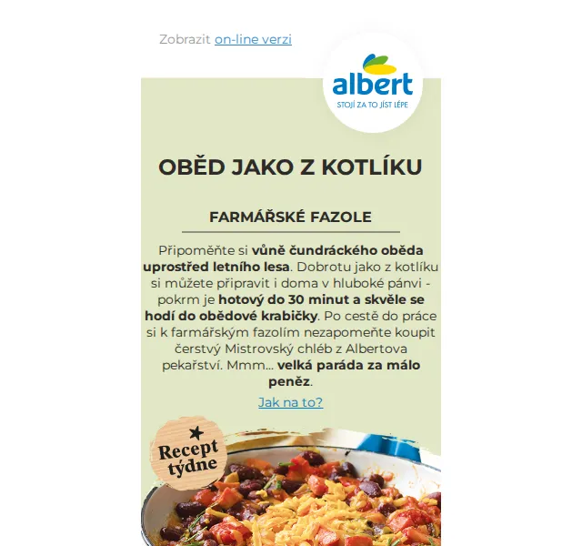 Albert: farmářské fazole s 37% slevou – červen 2026 | Nuslet.cz