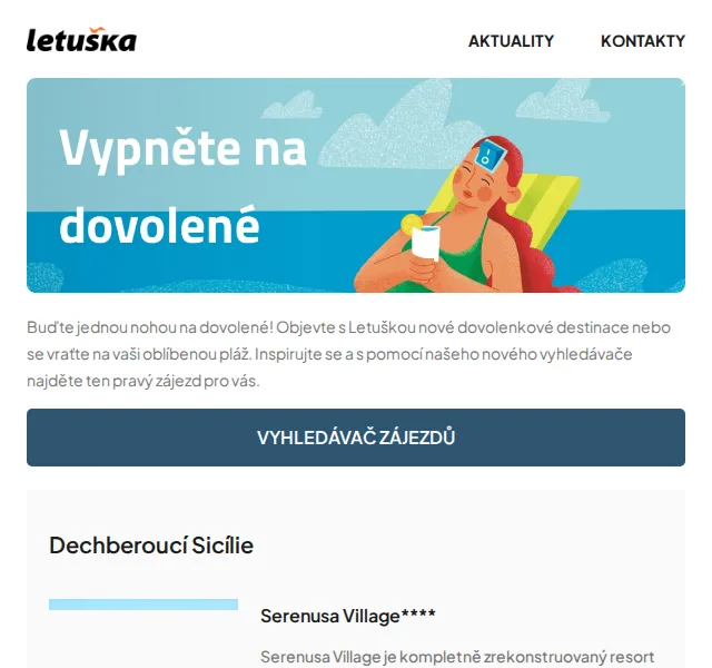 Letuška.cz: Zájezdy Sicílie, Egypt, Thajsko – červen 2026 | Nuslet.cz