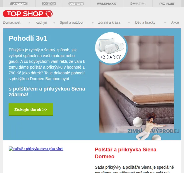Delimano: Přistýlka Dormeo Bamboo s dárkem 1 790 Kč – červen 2026 | Nuslet.cz