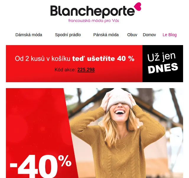 Blancheporte: -40 % sleva na stylové kousky – duben 2026