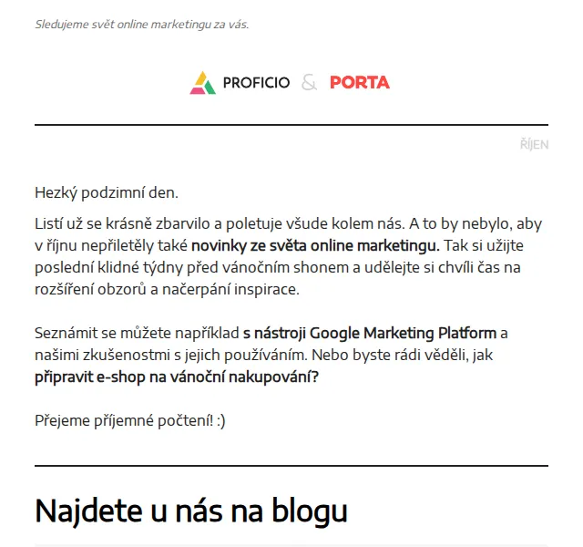 PROFICIO tým: Zkušenosti s Google Marketing Platform – říjen 2021 | Nuslet.cz