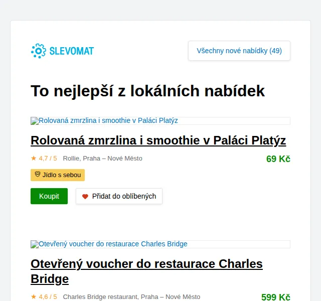Slevomat: Voucher do restaurace Charles Bridge – červen 2026 | Nuslet.cz