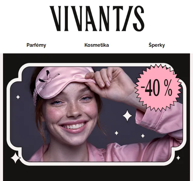 Vivantis.cz: NIGHTSHOPPING -40 % na parfémy a šperky | květen 2026