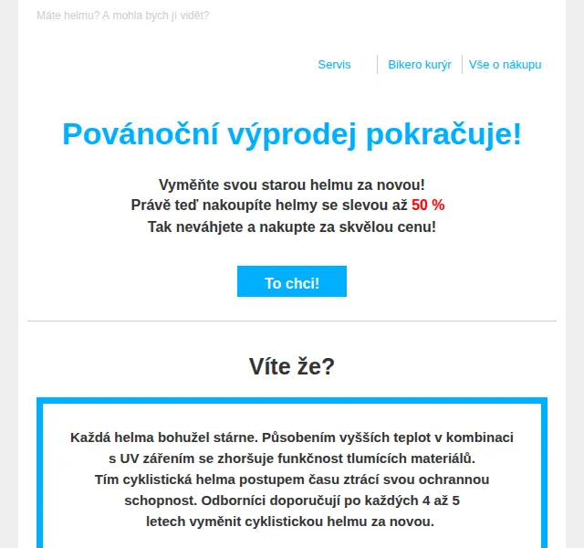 czbikero: Sleva až 50 % na cyklistické helmy MET a UVEX – červen 2026 | Nuslet.cz