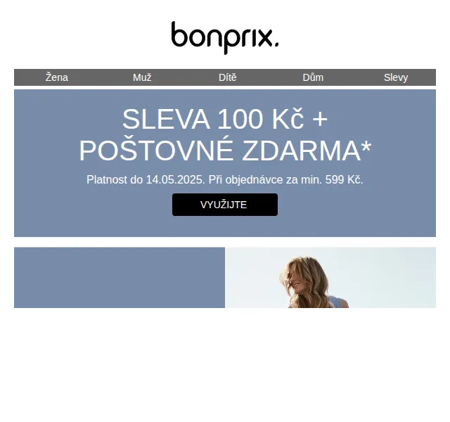 bonprix: sleva 100 Kč a poštovné zdarma – červen 2026 | Nuslet.cz