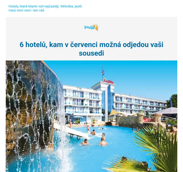 Invia: 6 hotelů u moře na léto 2026 od 12 090 Kč