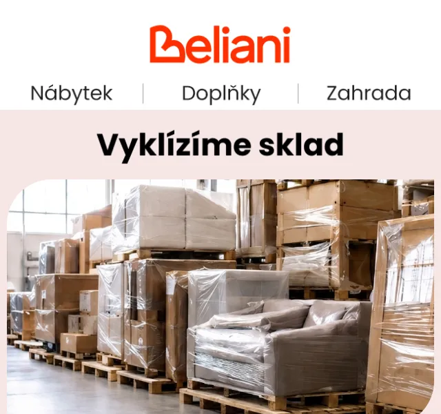 Beliani.cz: Vrácený nábytek od 2 € – květen 2026 | Nuslet.cz