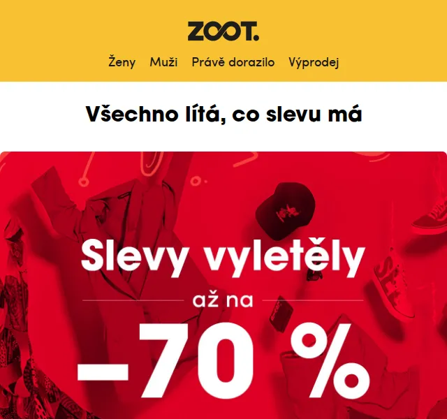 ZOOT: Letní výprodej až −70 % + 20% sleva kód SLEVYLETI – červen 2026 | Nuslet.cz