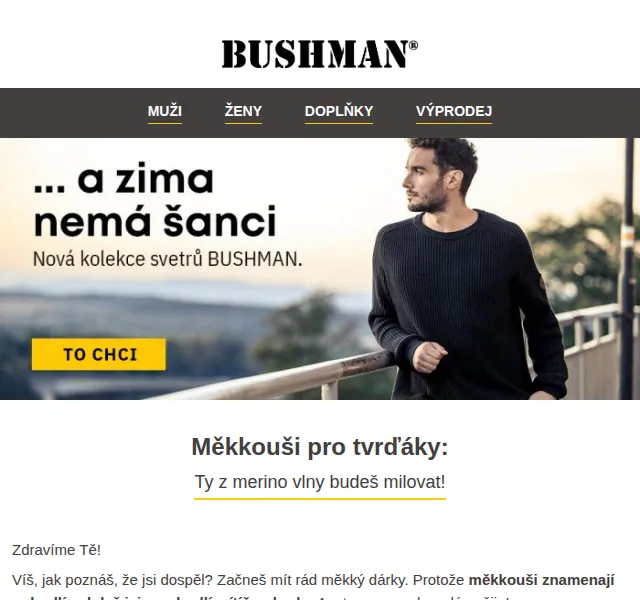 BUSHMAN: Měkkouši z merino vlny – červen 2026 | Nuslet.cz