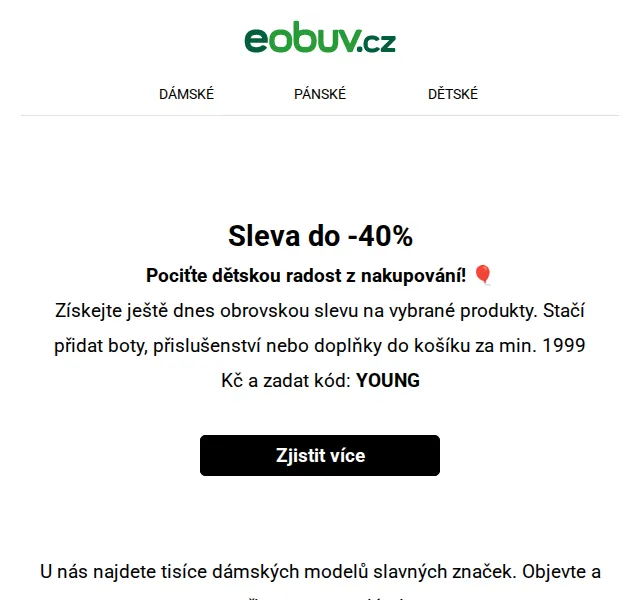 eobuv.cz: Sleva až 40 % na letní boty – červen 2026 | Nuslet.cz