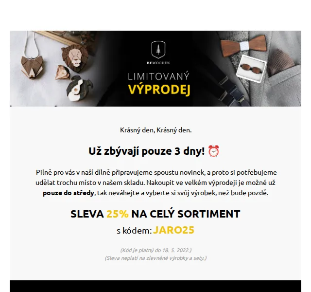 BeWooden Guru: Výprodej skladu – sleva 25 % na vše – červen 2026 | Nuslet.cz