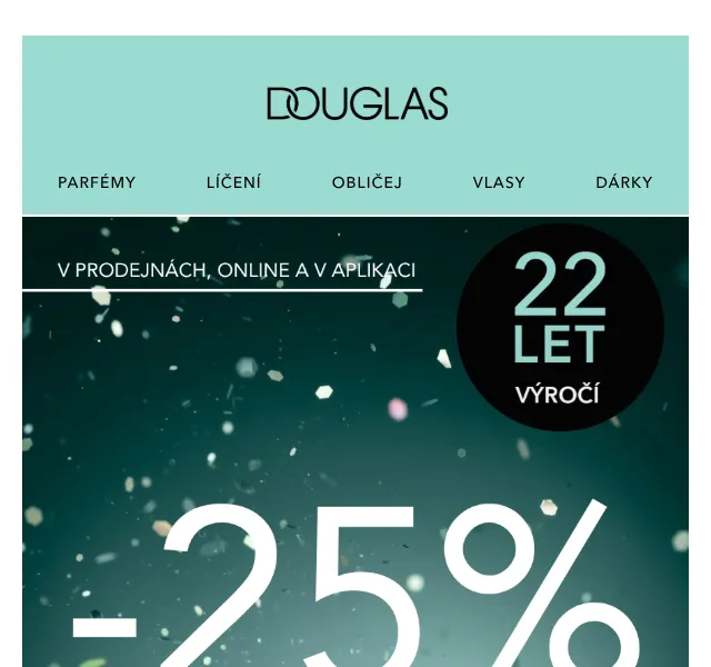 Douglas CZ: 25% sleva na parfémy a kosmetiku – září 2026