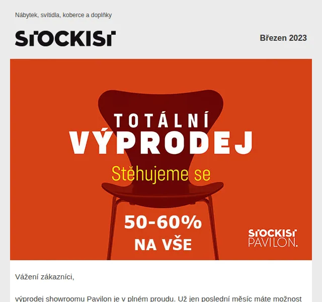Stockist.cz: výprodej Pavilon se slevami 50-60 % – červen 2026 | Nuslet.cz