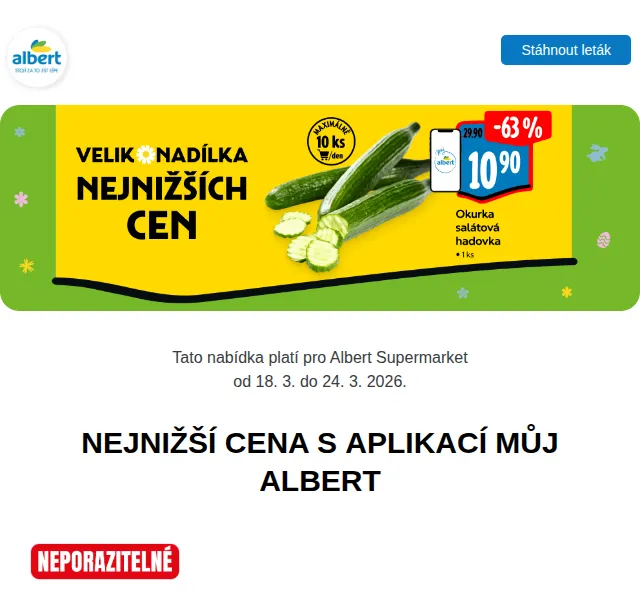 Albert: Máslo, Milka, losos, vejce ve slevě – březen 2026 | Nuslet.cz
