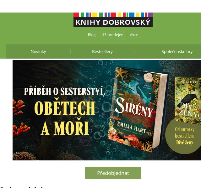 KnihyDobrovsky.cz: Homérův epos + román Sirény – sleva až 25 % | červen 2026