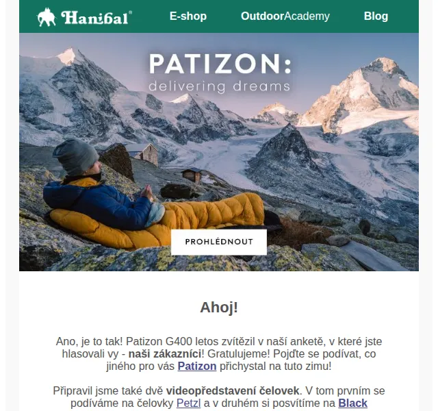 Hanibal.cz: Patizon G400 a výprodej Ortovox až 46 % – červen 2026 | Nuslet.cz
