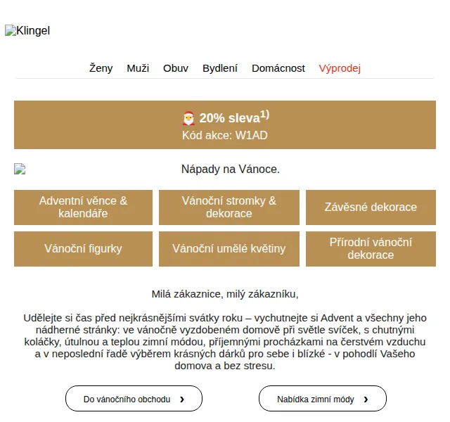KLiNGEL: Vánoční kolekce a 20% sleva – červen 2026 | Nuslet.cz